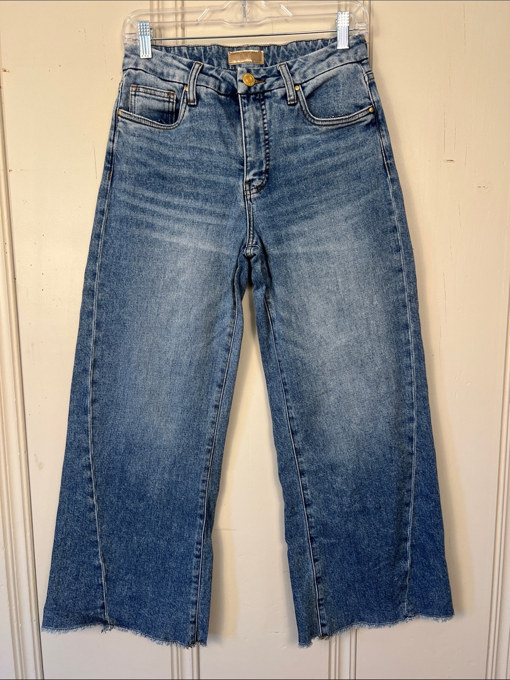 Kut from the Kloth Meg Twisted Seam Wide Leg Crop Jeans 2 EUC